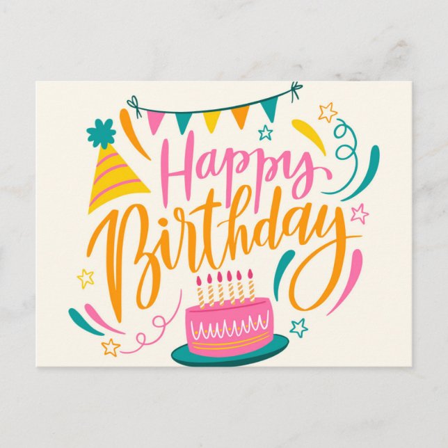 Cartão Postal Feliz Aniversário (Frente)