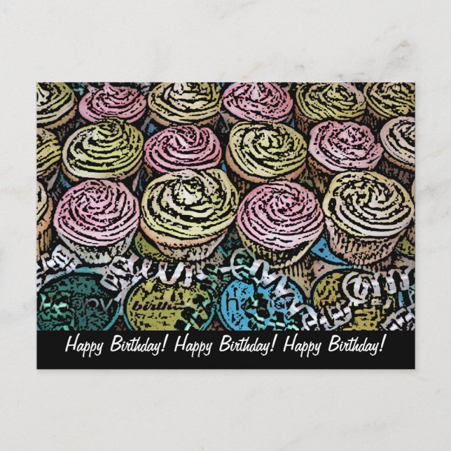 Cartão Postal Feliz aniversário! (Frente)