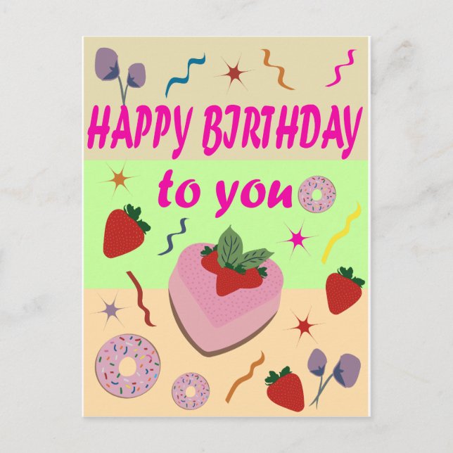 Cartão Postal Feliz Aniversário (Frente)