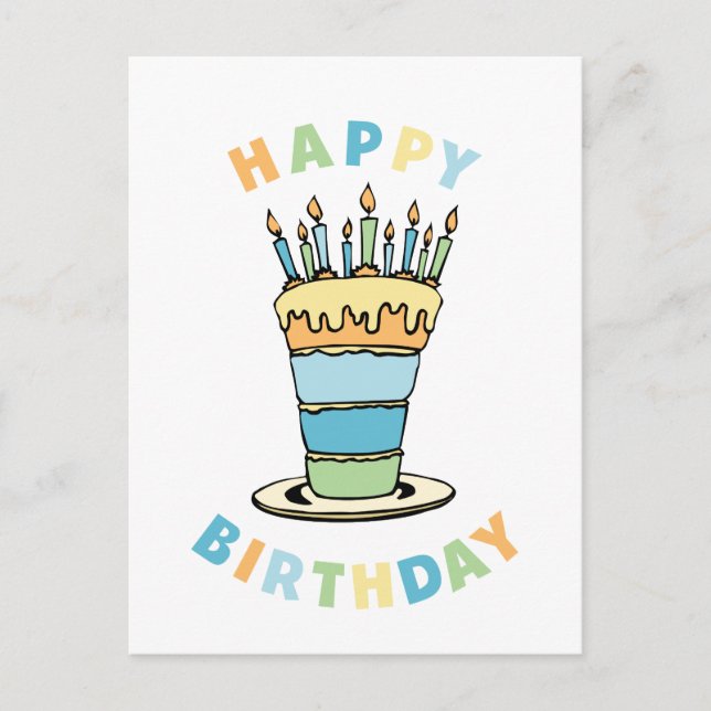 Cartão Postal Feliz aniversário (Frente)