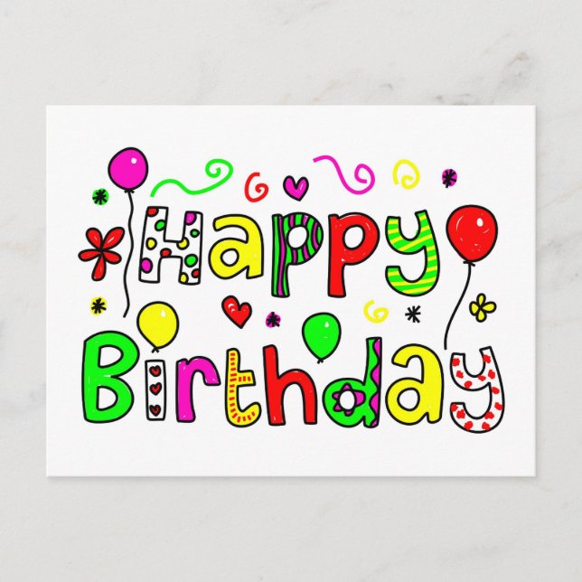 Cartão Postal Feliz aniversário (Frente)