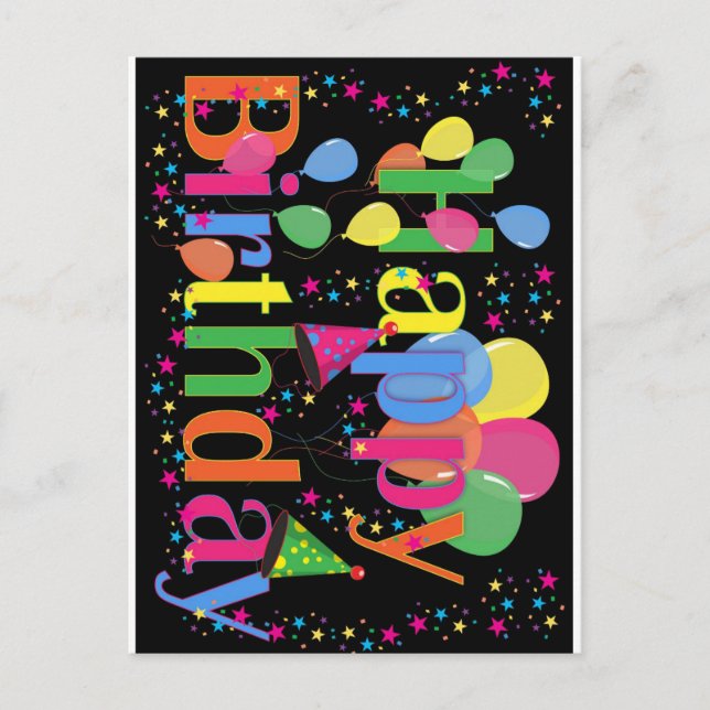 Cartão Postal Feliz aniversário  (Frente)