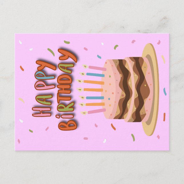 Cartão postal Feliz Aniversário (Frente)