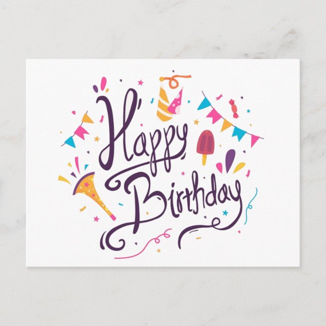Cartão Postal Feliz Aniversário (Frente)