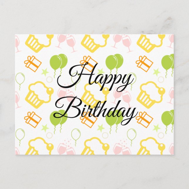 Cartão Postal Feliz Aniversário (Frente)