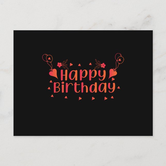 Cartão Postal Feliz aniversário. (Frente)