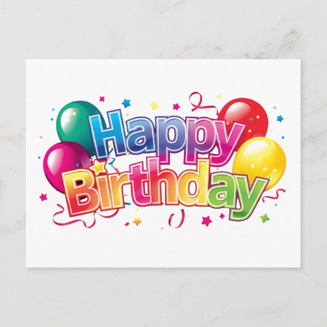 Cartão Postal Feliz Aniversário  (Frente)