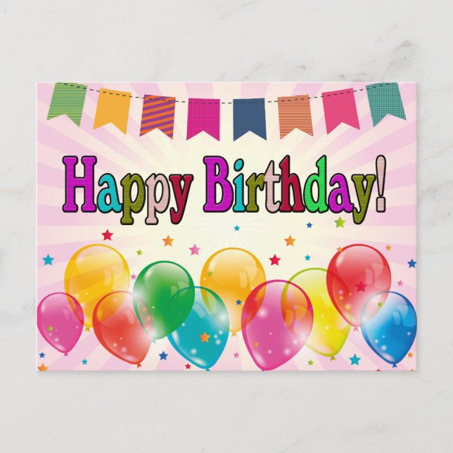 Cartão Postal Feliz aniversário (Frente)