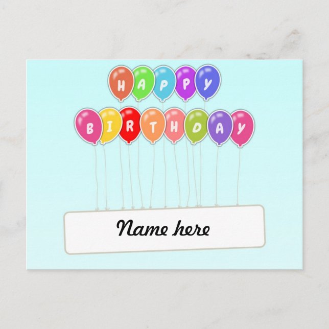 Cartão Postal Feliz Aniversário (Frente)