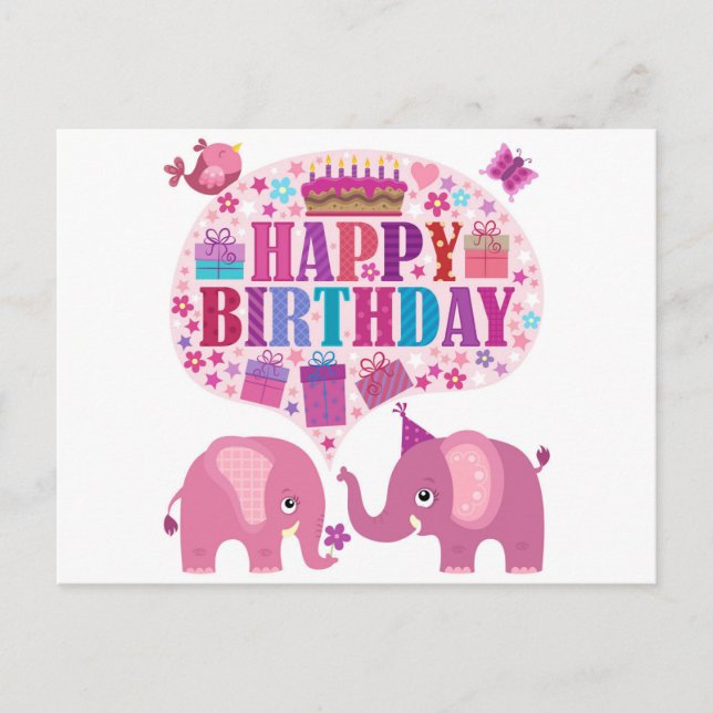 Cartão Postal Feliz aniversário (Frente)