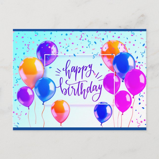 Cartão Postal Feliz aniversário (Frente)