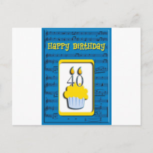 Cartão Postal Feliz aniversário 40º