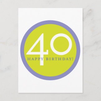 Cartão Postal Feliz aniversário, 40!