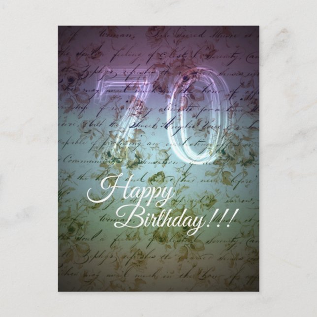 Cartão Postal Feliz aniversário!! 70 (Frente)