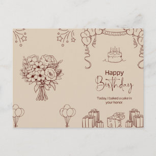 Cartão Postal Feliz Aniversário a Alguém Incrível