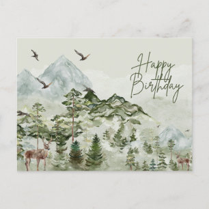 Cartão Postal Feliz Aniversário Amante da Natureza e do Ar Livre