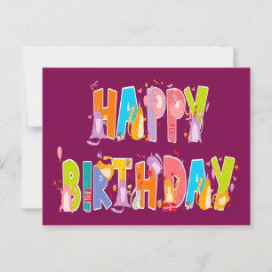 Cartão Postal Feliz Aniversário Amante de Gatos Divertidos Celeb