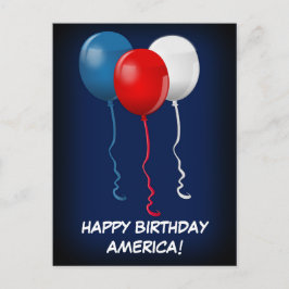Cartão Postal Feliz aniversário América (Balões)