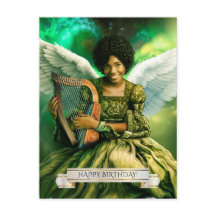 Feliz aniversário. Angel com Harp
