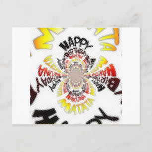 Cartão Postal Feliz Aniversário, apenas Hakuna Matata dá Design 