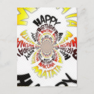 Cartão Postal Feliz Aniversário, apenas Hakuna Matata dá Design 