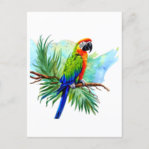Cartão Postal Feliz Aniversário   Arara Papagaio Gerado por IA F