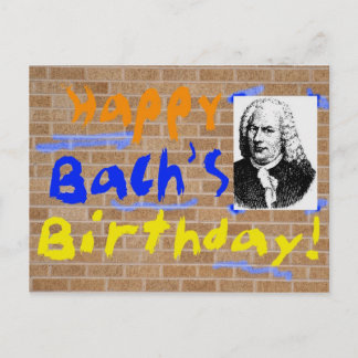 Cartão Postal Feliz aniversário, Bach