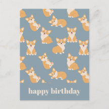 Feliz Aniversário Bebe Corgi Padrão para Amante de