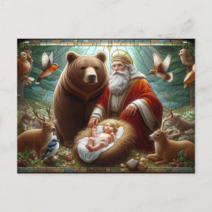 Cartão Postal Feliz aniversário bebê Jesus 