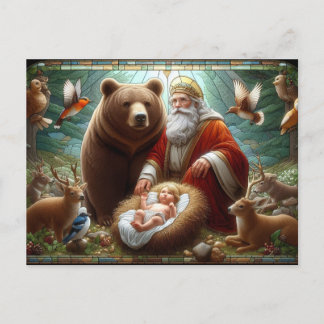 Cartão Postal Feliz aniversário bebê Jesus