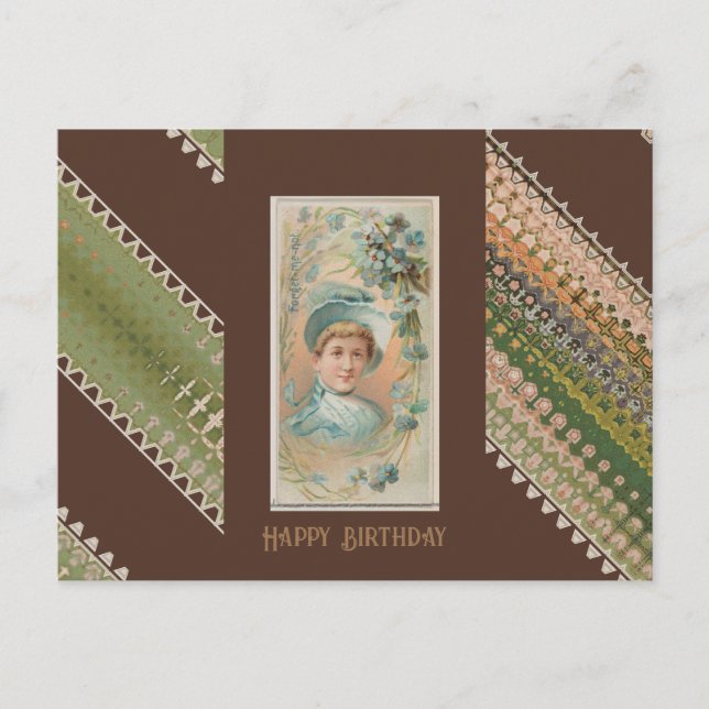 Cartão Postal Feliz aniversário Beleza Floral 49 (Frente)