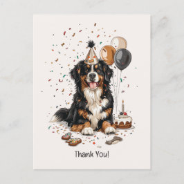 Cartão Postal Feliz Aniversário Bernese Mountain Dog