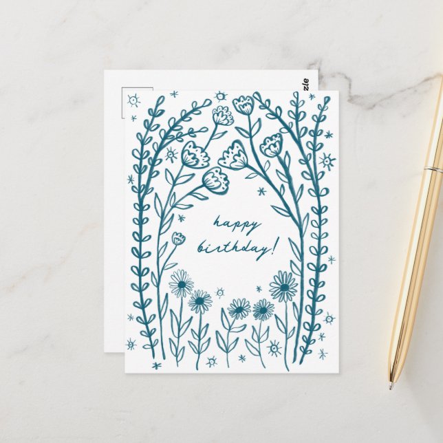 Cartão Postal Feliz Aniversário, Boca-branca (Frente/Verso In Situ)