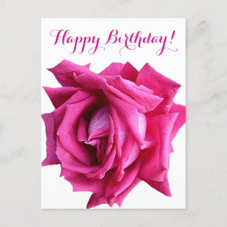 Cartão Postal Feliz aniversário, bonito, cor-de-rosa-rosa, rosa