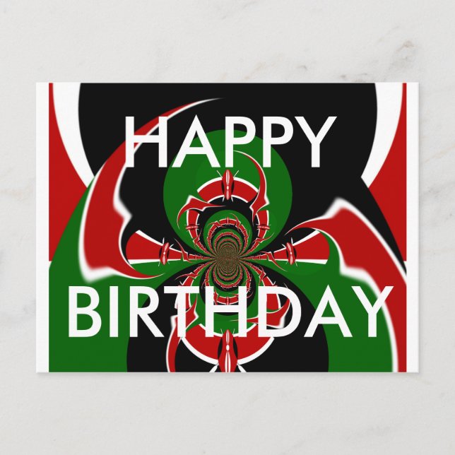 Cartão Postal Feliz Aniversário Bonito e Adorável (Frente)