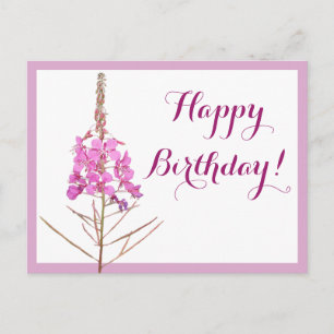 Cartão Postal Feliz aniversário bonito rosa floral lindo