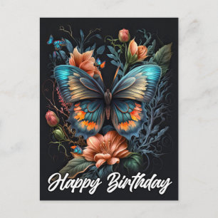 Cartão Postal Feliz Aniversário   Borboleta Bonita