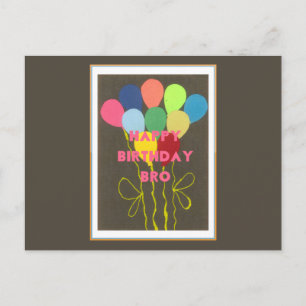 Cartão Postal Feliz Aniversário Bro Art Impressão