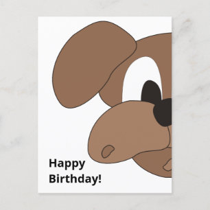 Cartão Postal Feliz Aniversário Cachorro Curioso
