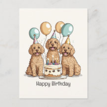 Feliz Aniversário Cachorros de Goldendoodle