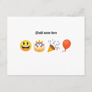 Cartão Postal Feliz aniversário   Cartão-postal Emoji Personal