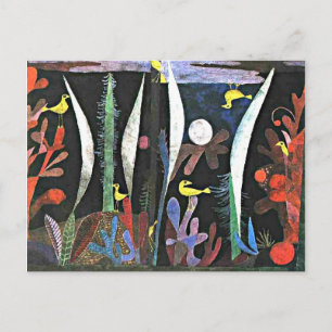 Cartão Postal Feliz Aniversário! com obra de arte de Paul Klee,