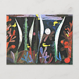 Cartão Postal Feliz Aniversário! com obra de arte de Paul Klee,