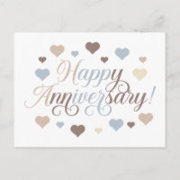 Feliz Aniversário Corações Pastel Romântico Elegan