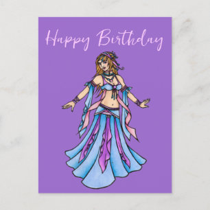 Cartão Postal Feliz Aniversário Dançarina do Ventre