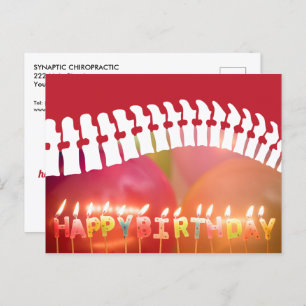 Cartão Postal Feliz Aniversário das Velas e da Quiroprática Da E