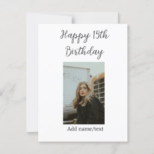 Cartão Postal Feliz aniversário de 15 anos adicionar nome foto t