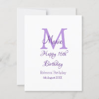 Feliz aniversário de 16 anos roxo adicionar nome m