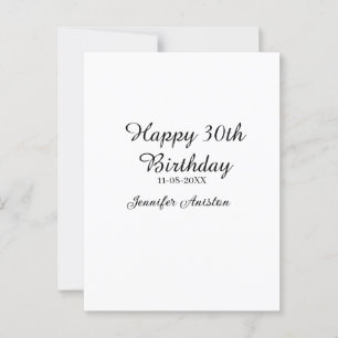 Cartão Postal Feliz aniversário de 30 anos adicionar nome data e