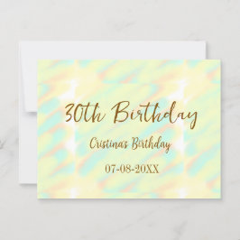 Cartão Postal Feliz aniversário de 30 anos amarelo laranja aquar